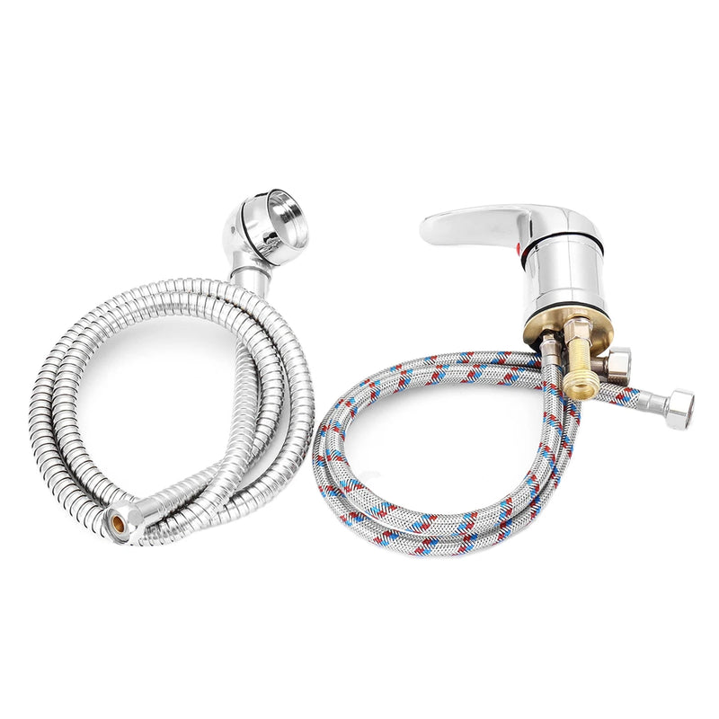 Single Wide Tap Bath Sink Shower Head Spray Hose on Mixer
