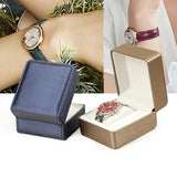 Wooden Wrist Watch Box PU Leather Single Display Storage CASE