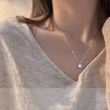 Zircon 925 Sterling Silver Choker Necklace For Women Girl Fine Jewelry