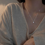 Zircon 925 Sterling Silver Choker Necklace For Women Girl Fine Jewelry
