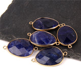 Faceted Oval Agate Stone Pendant Charms for DIY Necklaces