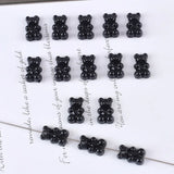 Single Bear Acrylic Beads for Jewelry Making, Vertical Hole