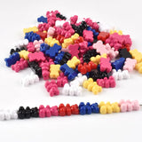 Single Bear Acrylic Beads for Jewelry Making, Vertical Hole