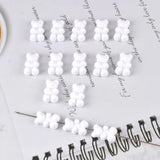 Single Bear Acrylic Beads for Jewelry Making, Vertical Hole