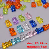 Single Bear Acrylic Beads for Jewelry Making, Vertical Hole