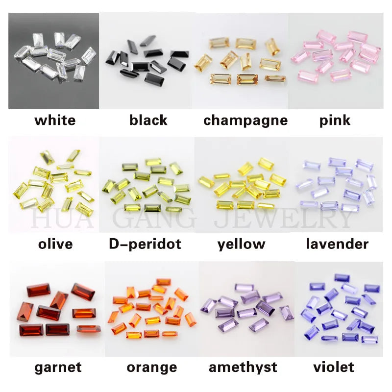 Rectangle Shape CZ Stone for Jewelry 1.5x2~3x5mm