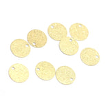 Brass Double-Sided Flash Sand Round Pendant DIY Material