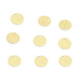 Brass Double-Sided Flash Sand Round Pendant DIY Material