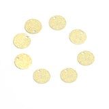 Brass Double-Sided Flash Sand Round Pendant DIY Material
