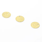 Brass Double-Sided Flash Sand Round Pendant DIY Material