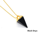 Sinhot Purple Quartz Pyramid Necklace