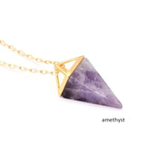 Sinhot Purple Quartz Pyramid Necklace