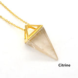 Sinhot Purple Quartz Pyramid Necklace