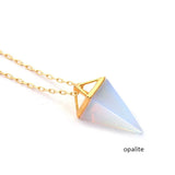 Sinhot Purple Quartz Pyramid Necklace