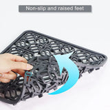 Silicone Grey Sink Mat Kitchen Sink Protector, Non-Slip Heat Resistant