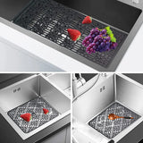 Silicone Grey Sink Mat Kitchen Sink Protector, Non-Slip Heat Resistant