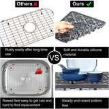 Silicone Grey Sink Mat Kitchen Sink Protector, Non-Slip Heat Resistant