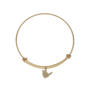 Sint Maarten & Saint-Martin Island Map Charm Bangles Bracelet