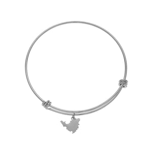 Sint Maarten & Saint-Martin Island Map Charm Bangles Bracelet