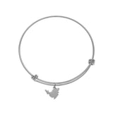 Sint Maarten & Saint-Martin Island Map Charm Bangles Bracelet