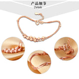 925 Silver Bracelets for Women Girls 17cm+2.5cm Matte Beads