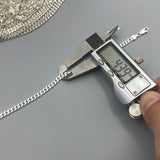 925 Silver Cuban Chain Bracelet Real Silver Fine Jewelry