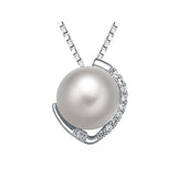 925 Sterling Silver Pendant Choker Necklace Freshwater Pear Jewelry