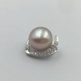 925 Sterling Silver Pendant Choker Necklace Freshwater Pear Jewelry
