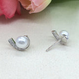 925 Silver Stud Earring With AAAA Freshwater Pearl Classic Style Fine Jewelry