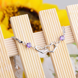 925 Sterling Silver Crystal Bracelets for Women Girls 16cm+3.5cm