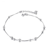 925 Sterling Silver Anklets Bracelet for Women Girls Lover 22cm+3.5cm Length