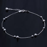 925 Sterling Silver Anklets Bracelet for Women Girls Lover 22cm+3.5cm Length