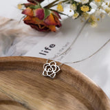 925 Sterling Silver Flower Charm Pendant Necklace for Women 18" Chain