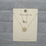 925 Sterling Silver Flower Charm Pendant Necklace for Women 18" Chain