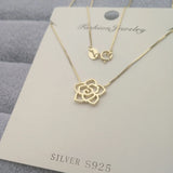 925 Sterling Silver Flower Charm Pendant Necklace for Women 18" Chain
