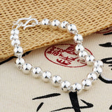 925 Silver Buddha Beads Bracelet for Women and Men