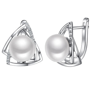 925 Sterling Silver Earrings Natural Freshwater Pearls Fine Jewelry for Women