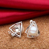 925 Sterling Silver Earrings Natural Freshwater Pearls Fine Jewelry for Women