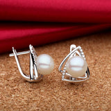925 Sterling Silver Earrings Natural Freshwater Pearls Fine Jewelry for Women