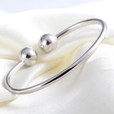 925 Silver Adjustable Bangles Bracelets for Women with 8mm or 10mm Beads