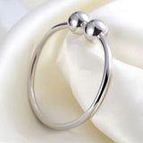 925 Silver Adjustable Bangles Bracelets for Women with 8mm or 10mm Beads