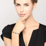 925 Silver Adjustable Bangles Bracelets for Women with 8mm or 10mm Beads