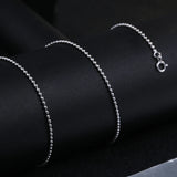 925 Sterling Silver Necklace Chain Round Beads DIY Jewelry
