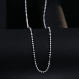 925 Sterling Silver Necklace Chain Round Beads DIY Jewelry