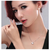 925 Silver Pearl Pendant Necklace Choker for Women Girls Mother Christmas