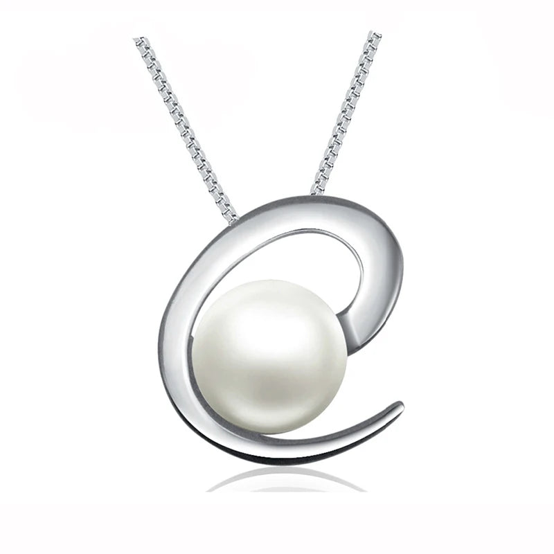 925 Silver Pearl Pendant Necklace Choker for Women Girls Mother Christmas