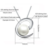 925 Silver Pearl Pendant Necklace Choker for Women Girls Mother Christmas