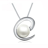 925 Silver Pearl Pendant Necklace Choker for Women Girls Mother Christmas