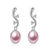 925 Silver Pearls Drop Earrings Spring Vines Catkins Fine Jewelry for Women