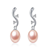925 Silver Pearls Drop Earrings Spring Vines Catkins Fine Jewelry for Women